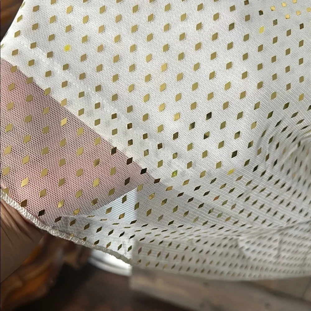 LuLaRoe‎ White and Gold Polka Dot Skirt